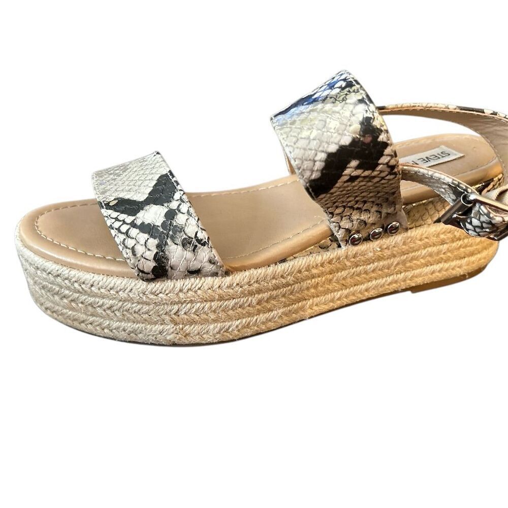 Steve Madden Women's Espadrille Wedge Sandals Size 8 Python Print - Picture 10 of 11